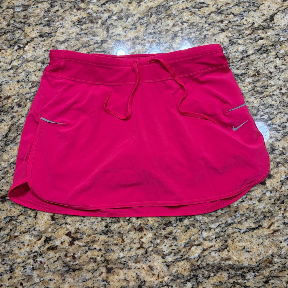 Nike Dri-FIT Running Skort Pink Drawstring Waist Active Skirt Small ws